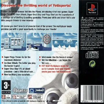 Yetisports Deluxe (EU) box cover back